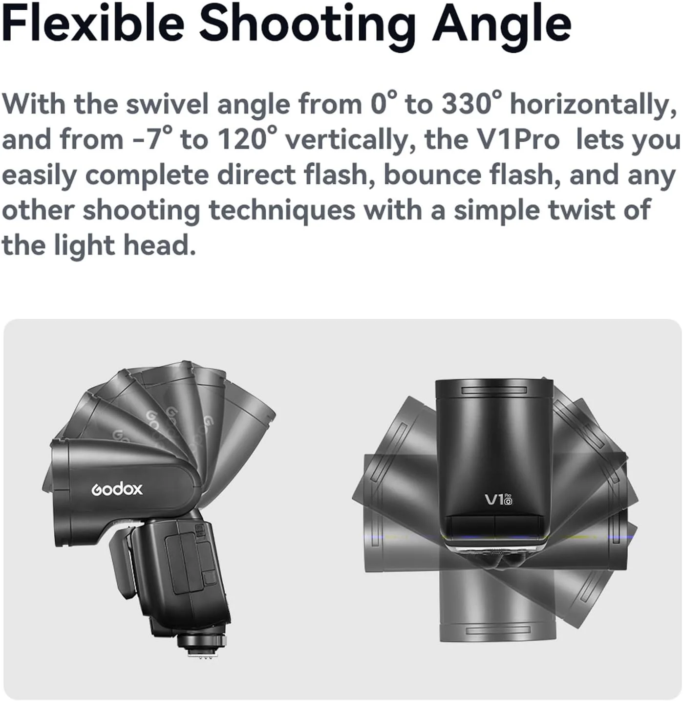 فلاش اسپیدلایت اکسترنال گودکس V1 PRO با سر گرد، زوم خودکار E-TTL II وایرلس 2.4G فرسنل، سازگار با دوربین OM SYSTEM با ولتاژ 100V-240V