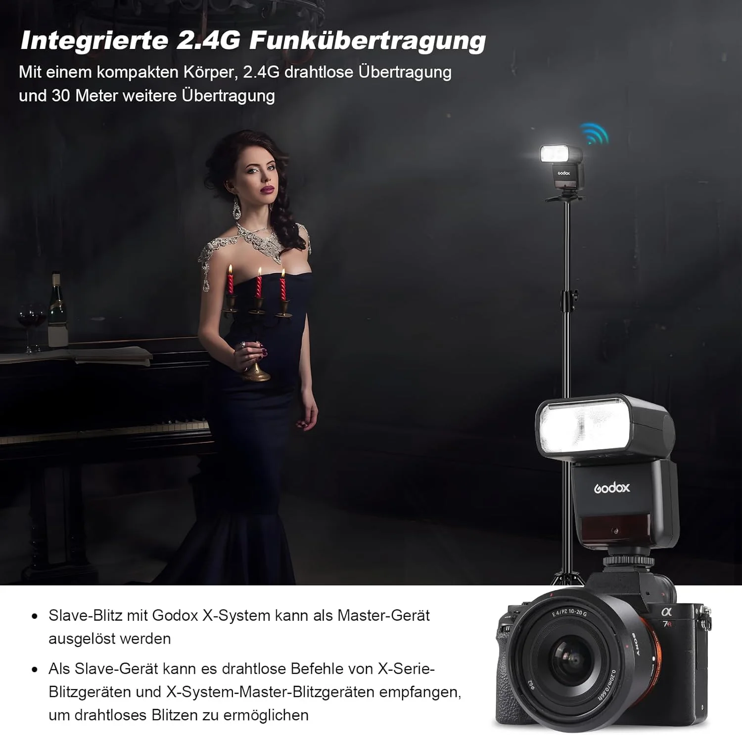 فلاش دوربین اسپیدلایت Godox TT350F برای سیستم بی سیم 2.4G فوجی فیلم X، سرعت 1/8000 ثانیه TTL HSS مینی باتری لیتیومی 2500 میلی آمپر ساعت، زمان بازیافت 0.1 تا 2.2 ثانیه، مناسب برای X-Pro2 X-T20 X-T2 X-T1