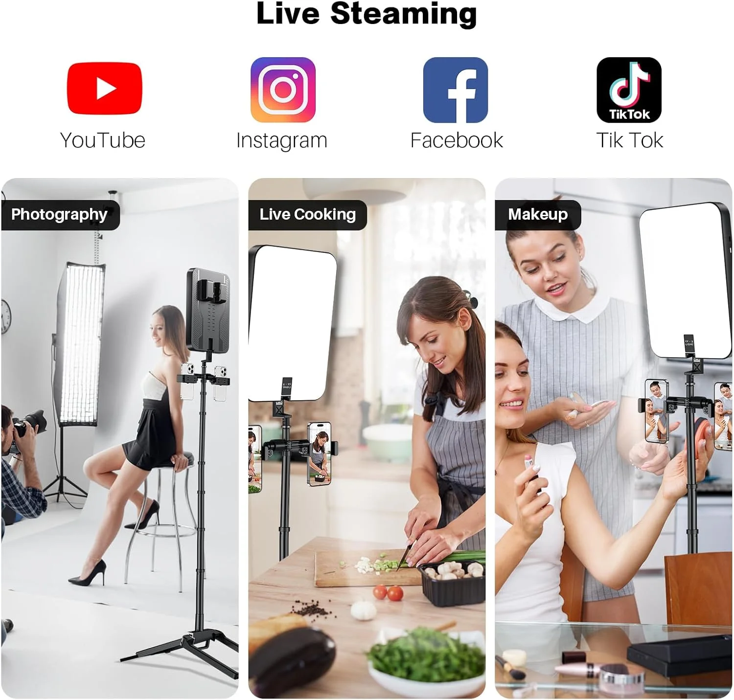 نور پرکننده پخش زنده با صفحه نمایش بزرگ 14 اینچی OldShark