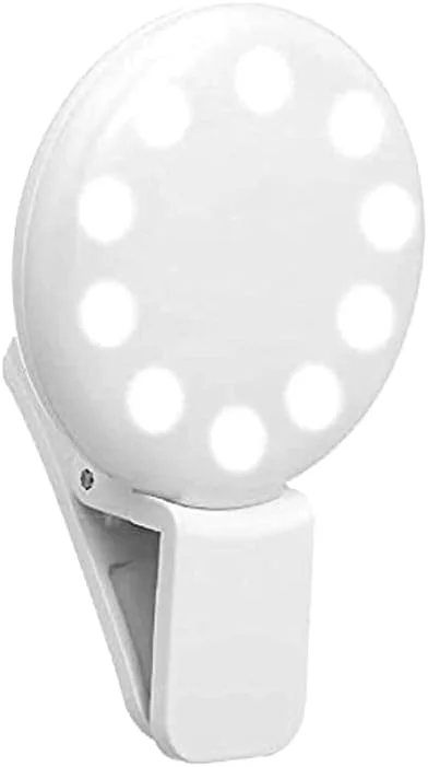 نور حلقه ای سلفی کوچک گیره ای قابل تنظیم قابل حمل شارژی برای تلفن مدل Hotlife-11218