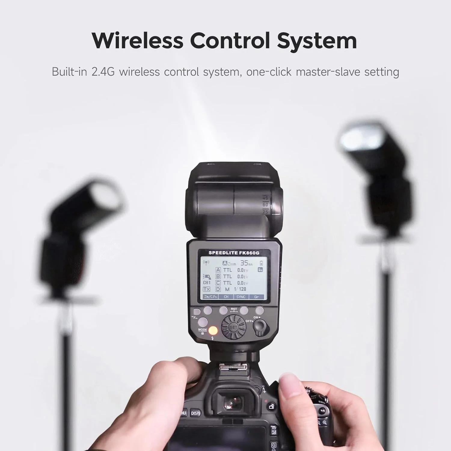 فلاش اسپیدلایت PHOTOOLEX HSS 1/8000S GN60 با باتری قابل شارژ 2000mAh ETTL برای دوربین های Canon EOS مدل های 6D 7D 50D 60D 100D 200D 500D 650D 750D 1000D 1300D 1DX 580EX II