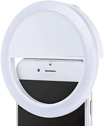 نور حلقه ای سلفی، نور سلفی گیره ای قابل حمل شارژی (سفید)