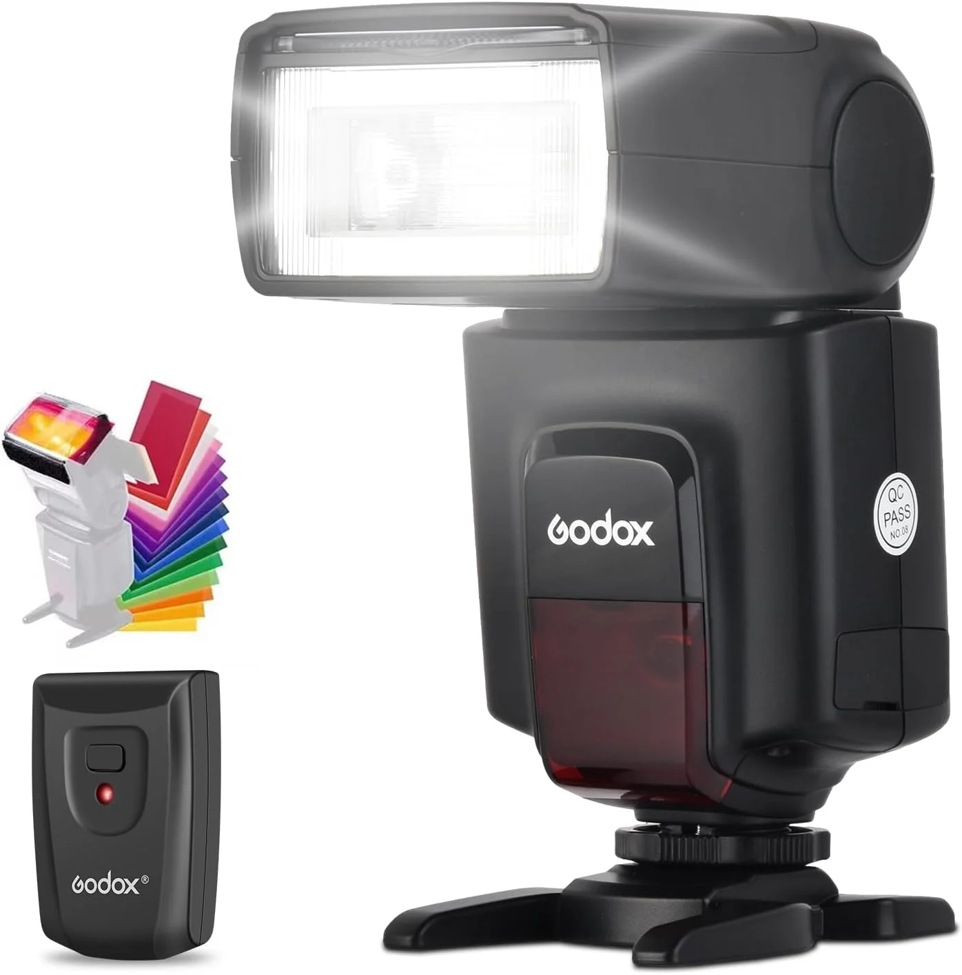 فلاش اکسترنال یونیورسال گودکس مدل TT520 II به همراه فرستنده تریگر وایرلس AT-16 با عدد راهنمای 33 و حالت های S1/S2 سازگار با دوربین های DSLR کانن، نیکون، پنتاکس، الیمپوس، فوجی فیلم و پاناسونیک دارای هات شو