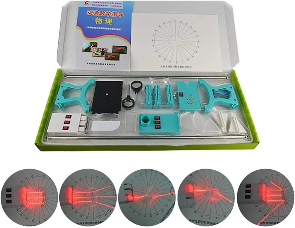 مجموعه آزمایش های علوم فیزیکی مدل آموزشی شامل چندین لنز، سکوی آزمایش نوری و دو منبع نور برای ابزار تدریس فیزیک مدرسه کودکان SC LEOW