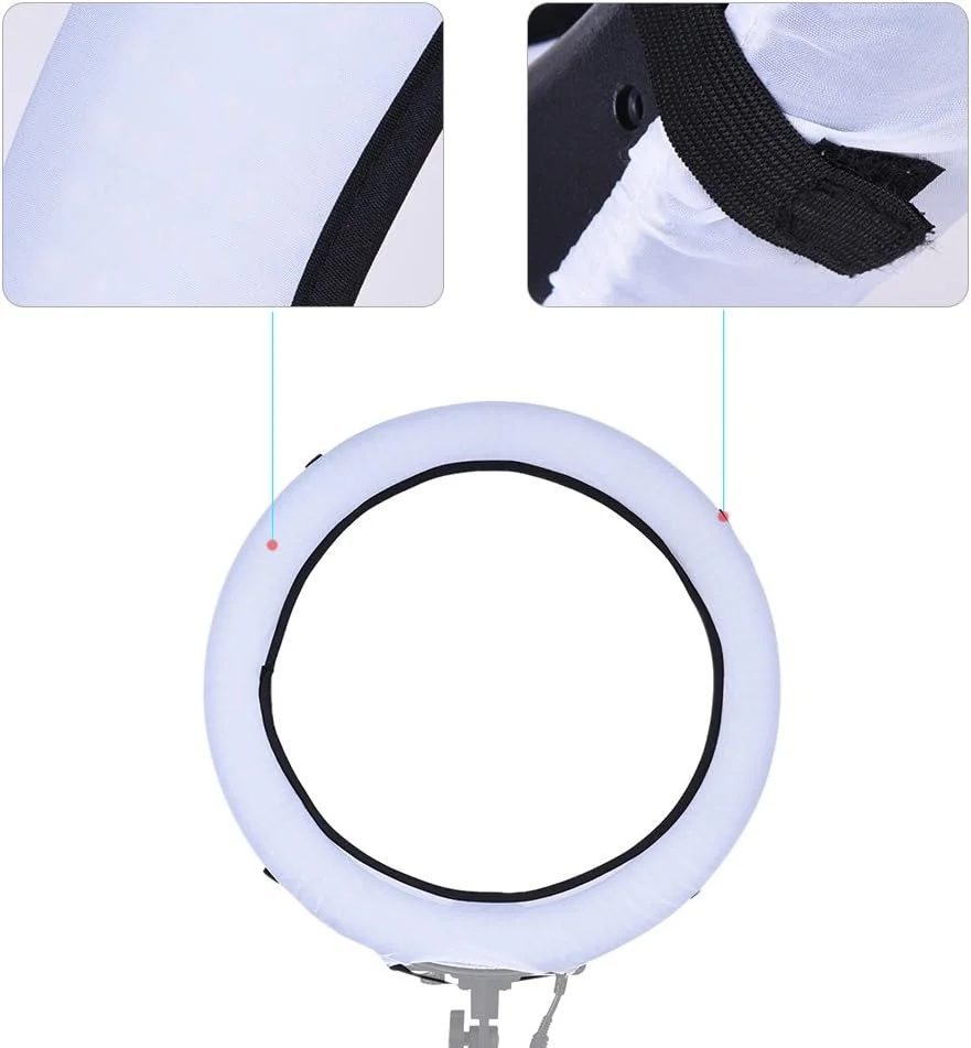 کیت پارچه نرم کننده نور فلاش اسپیدلایت ویدئویی عکاسی Labymos برای LA-650B LA-650D FA-75D FA-75C و هر فلاش حلقه ای فلورسنت 18 اینچی