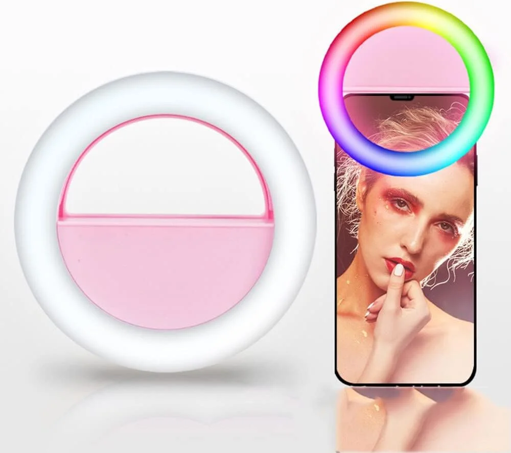 چراغ سلفی گیره ای کوچک گوشی هوشمند Irovami، چراغ LED RGB، لامپ زیبایی با باتری داخلی برای گوشی های هوشمند، تبلت ها و لپ تاپ ها