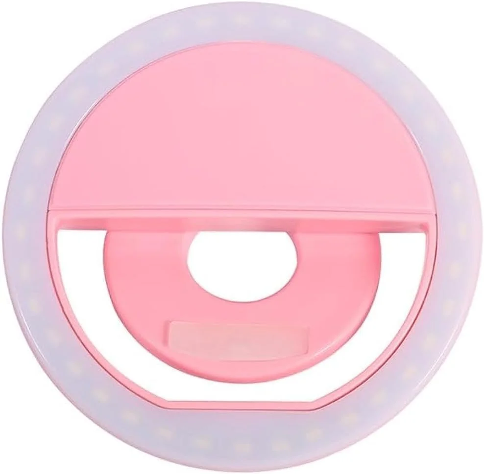 فلاش حلقه ای سلفی LED مدل Sg-11 صورتی چند رنگ