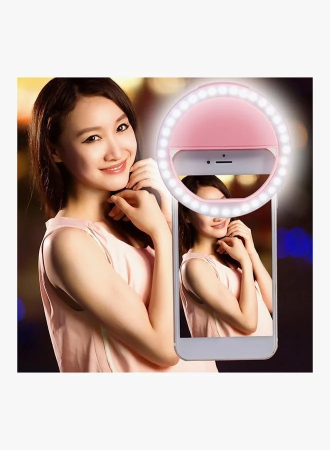 فلاش حلقه ای سلفی LED مدل Sg-11 صورتی چند رنگ