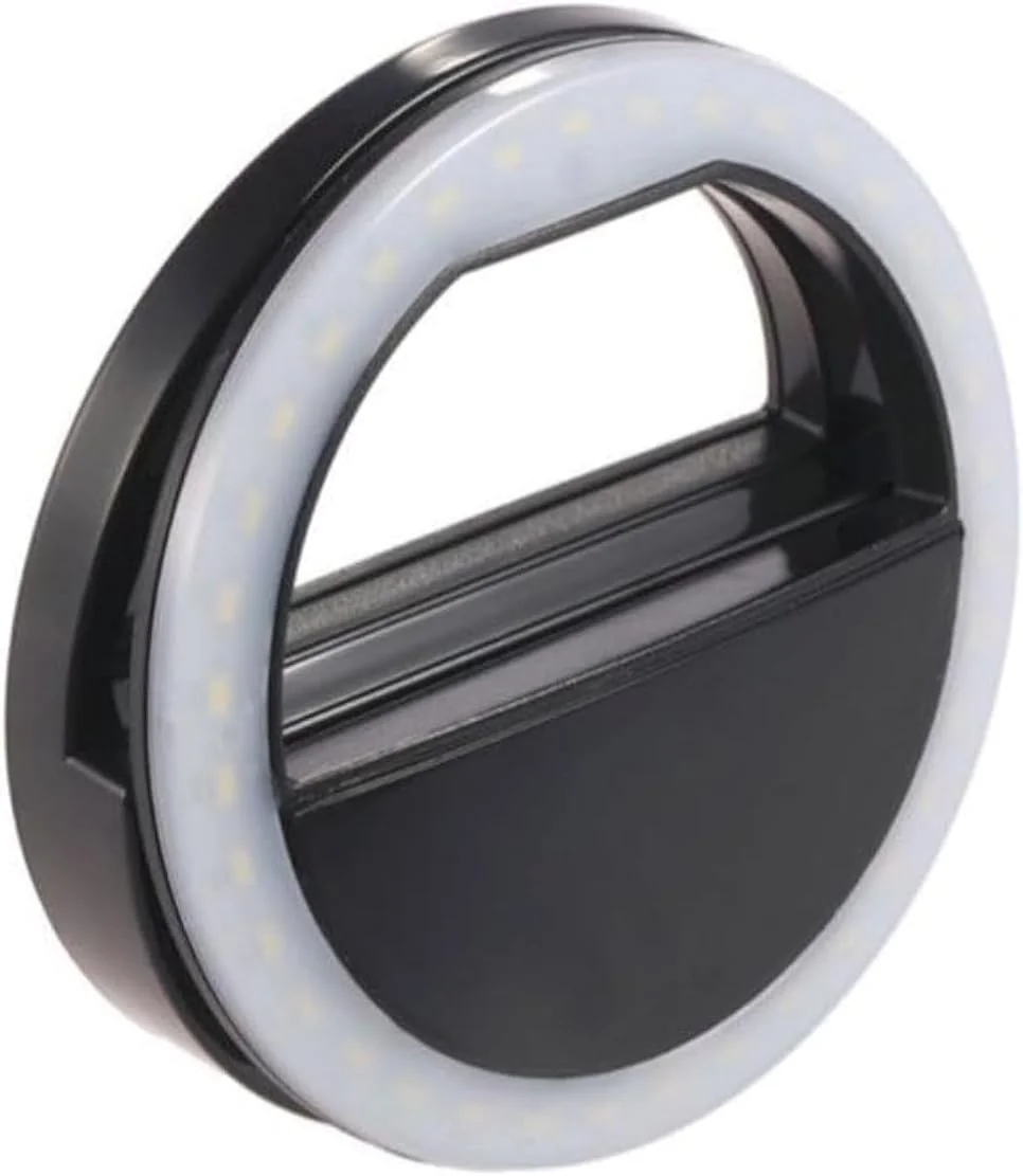 فلاش حلقه ای سلفی گیره ای کوچک قابل حمل برای گوشی های هوشمند مشکی چند رنگ