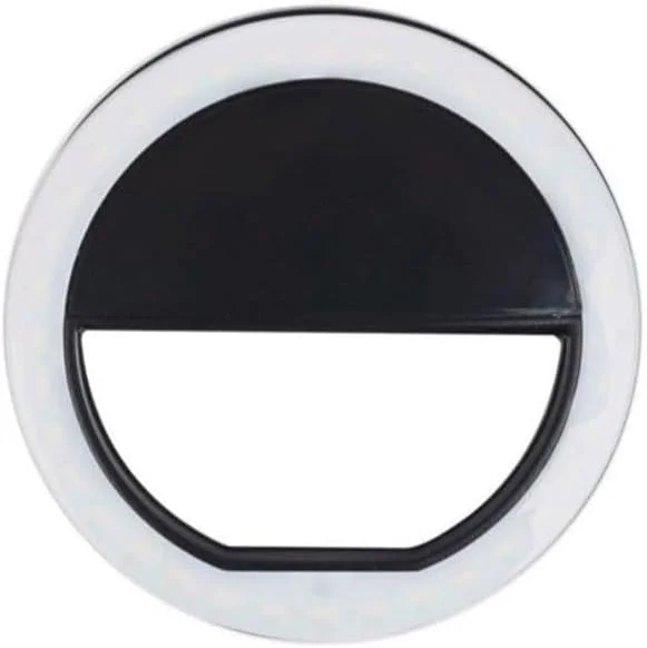 فلاش حلقه ای سلفی گیره ای کوچک قابل حمل برای گوشی های هوشمند مشکی چند رنگ