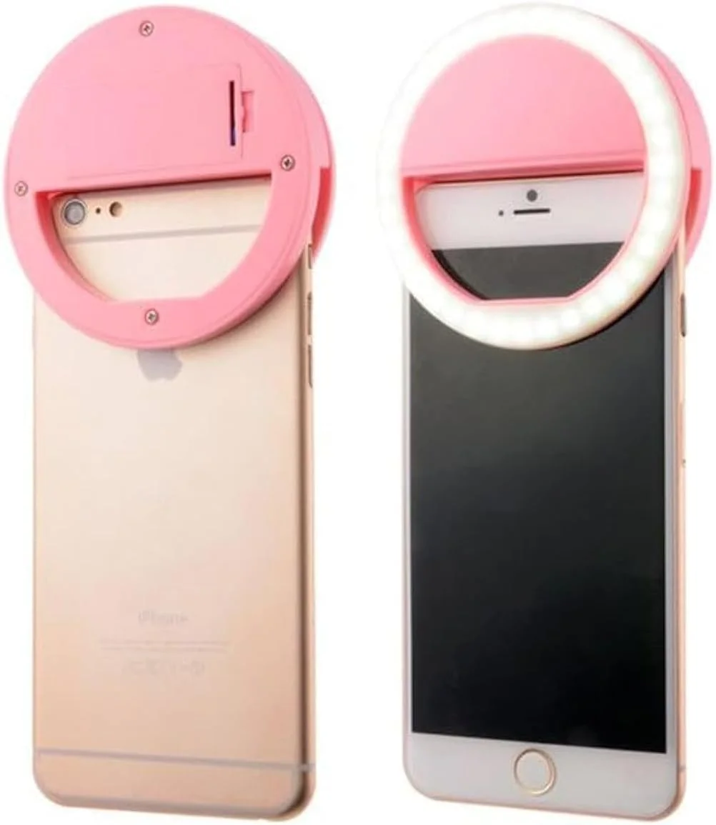 نور حلقه ای سلفی گیره ای، صورتی چند رنگ