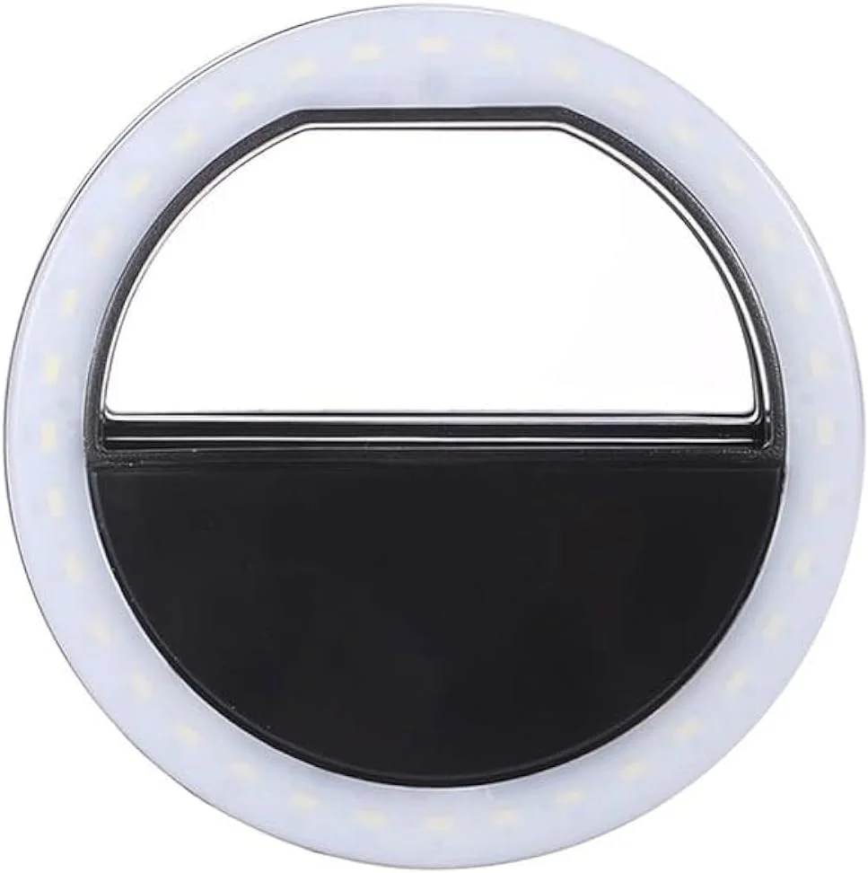 چراغ حلقه ای سلفی LED گیره ای قابل حمل مشکی چند رنگ