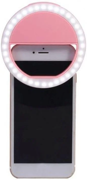 فلاش حلقه ای LED برای گوشی هوشمند صورتی/سفید چند رنگ Easylife-02067