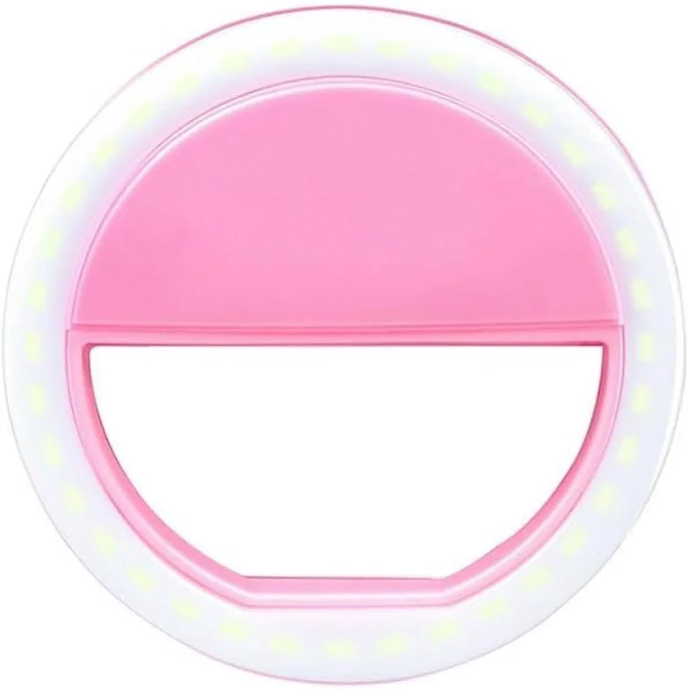 حلقه نور سلفی ال ای دی چند رنگ صورتی حلقه نور سلفی ال ای دی چند رنگ صورتی