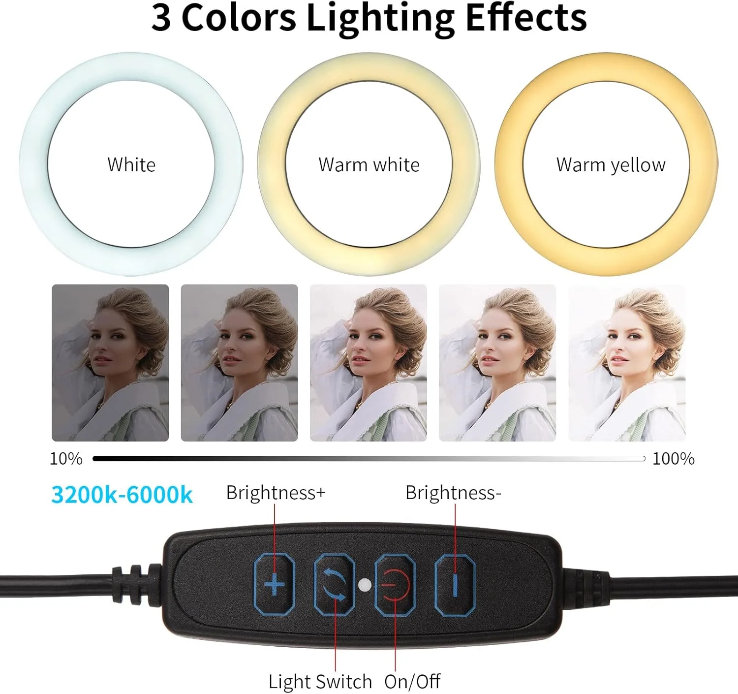 کیت نور حلقه ای 26 سانتی متری چند رنگ Irovami با پایه و نگهدارنده تلفن، 10 سطح روشنایی قابل تنظیم 3200K-6000K مناسب برای پخش زنده/کنفرانس/آرایش کیت نور حلقه ای 26 سانتی متری چند رنگ Irovami با پایه و نگهدارنده تلفن، 10 سطح روشنایی قابل تنظیم 3200K-6000K مناسب برای پخش زنده/کنفرانس/آرایش