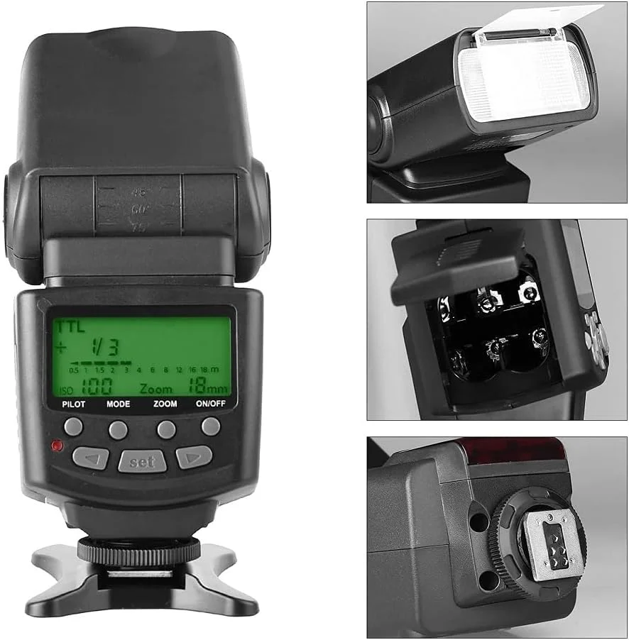 AECAM - فلاش اسپیدلایت Mcoplus MCO-430 TTL برای دوربین های کانن EOS 60D 70D 80D 90D 550D 600D 650D 700D 800D 5D 5D II III 5DIV 7DII 1100D 1200D