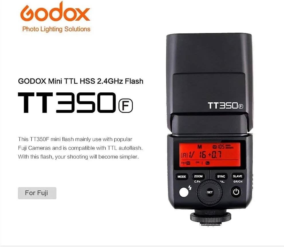فلاش اسپیدلایت کوچک GODOXs TT350 GN36 2.4G TTL HSS برای دوربین های کانن، نیکون، سونی، فوجی و المپوس (TT350S اندروید)