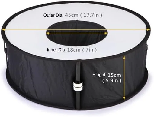 AECAM - سافت باکس رینگی تاشو و جهانی فلاش ماکرو، دیفیوزر سافت باکس گرد برای کانن، نیکون، سونی، پنتاکس، یانگنو + کیف حمل