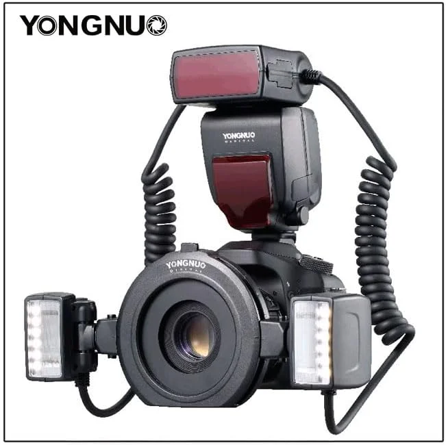 فلاش ماکرو YONGNUO YN24EX E TTL برای دوربین های Canon و SONY A7SIII A7IV A7MIV با 2 عدد هد فلاش + 4 عدد حلقه آداپتور فلاش ماکرو YONGNUO YN24EX E TTL برای دوربین های Canon و SONY A7SIII A7IV A7MIV با 2 عدد هد فلاش + 4 عدد حلقه آداپتور