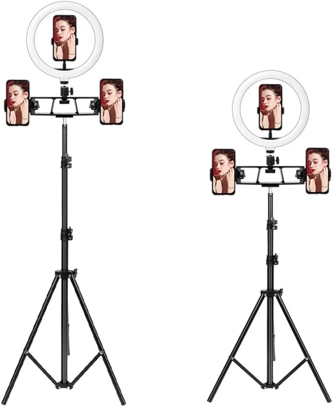 حلقه نور LED سلفی 26 سانتی متری AECAM با پایه نگهدارنده بلوتوثی برای پخش زنده، نورپردازی عکاسی و سه پایه برای ویدیوهای یوتیوب (سه پایه 160 سانتی متری) حلقه نور LED سلفی 26 سانتی متری AECAM با پایه نگهدارنده بلوتوثی برای پخش زنده، نورپردازی عکاسی و سه پایه برای ویدیوهای یوتیوب (سه پایه 160 سانتی متری)