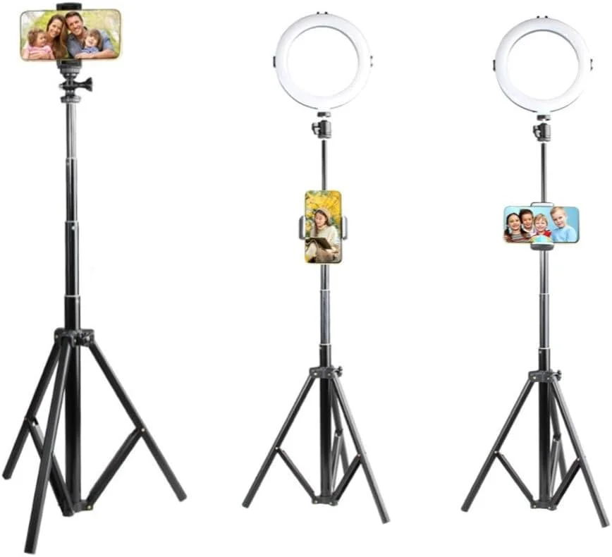 AECAM - سه پایه انعطاف پذیر 55 اینچی 2 در 1 با پیچ 1/4 اینچی، پایه نور سلفی برای نور حلقه ای، عکاسی استودیویی، پخش زنده، آرایش، دوربین AECAM - سه پایه انعطاف پذیر 55 اینچی 2 در 1 با پیچ 1/4 اینچی، پایه نور سلفی برای نور حلقه ای، عکاسی استودیویی، پخش زنده، آرایش، دوربین