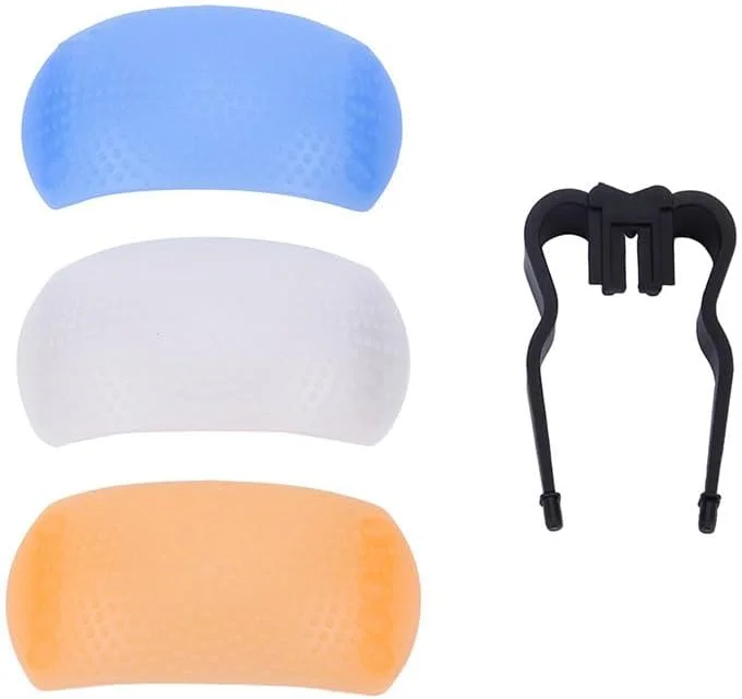 پوشش دیفیوزر فلاش پاپ آپ 3 رنگ 3 در 1 برای دوربین های کانن، نیکون، پنتاکس و کداک DSLR SLR