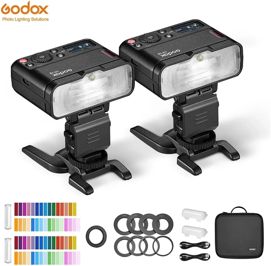 AECAM - فلاش ماکرو GODOXs MF12 MF12-K2، کیت دو عددی فلاش کوچک Speedlite با سیستم TTL داخلی GODOXs X + فیلتر رنگی برای عکس های ماکرو (MF12-K2) AECAM - فلاش ماکرو GODOXs MF12 MF12-K2، کیت دو عددی فلاش کوچک Speedlite با سیستم TTL داخلی GODOXs X + فیلتر رنگی برای عکس های ماکرو (MF12-K2)