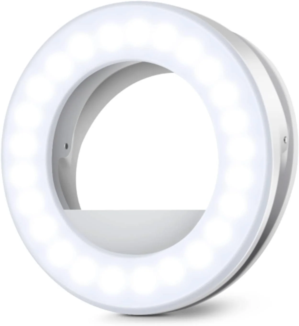 نور پرکننده موبایل، حلقه LED سلفی آرایشی یونیورسال 360 درجه سفید کننده زیبایی و جوانسازی لامپ شارژی لایو