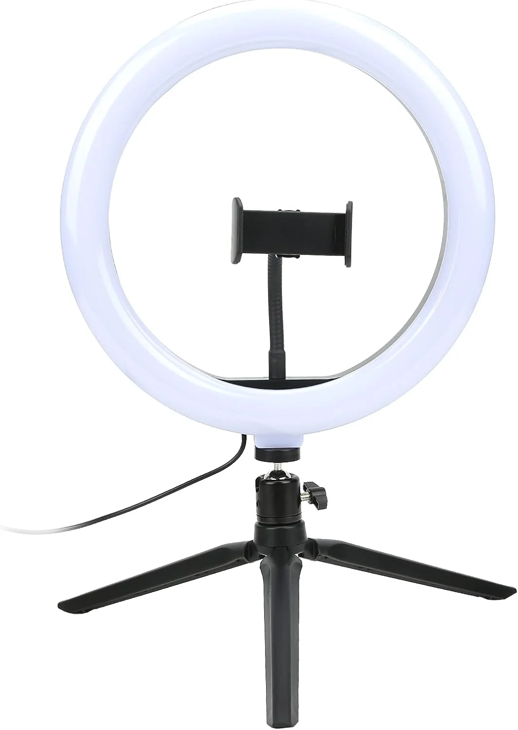 نور حلقه ای 26 سانتی متری - چراغ مکمل استریم زنده - نور حلقه ای سلفی عکاسی - با سه پایه و کنترل از راه دور - نور سفید، نور گرم، نور مخلوط