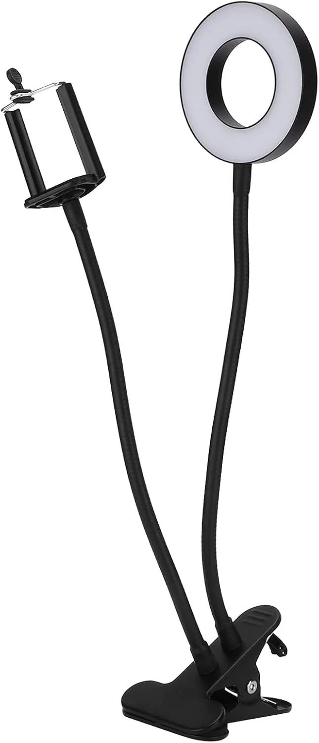 نور آرایشی، نورپردازی عکاسی حلقه ای 3.5 اینچی به همراه نگهدارنده موبایل برای گرفتن عکس و فیلم برای آرایش