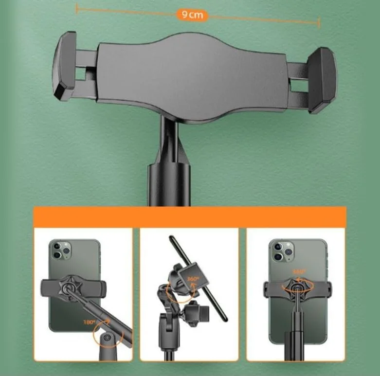 پایه نگهدارنده رومیزی موبایل با نور حلقه ای سه حالته