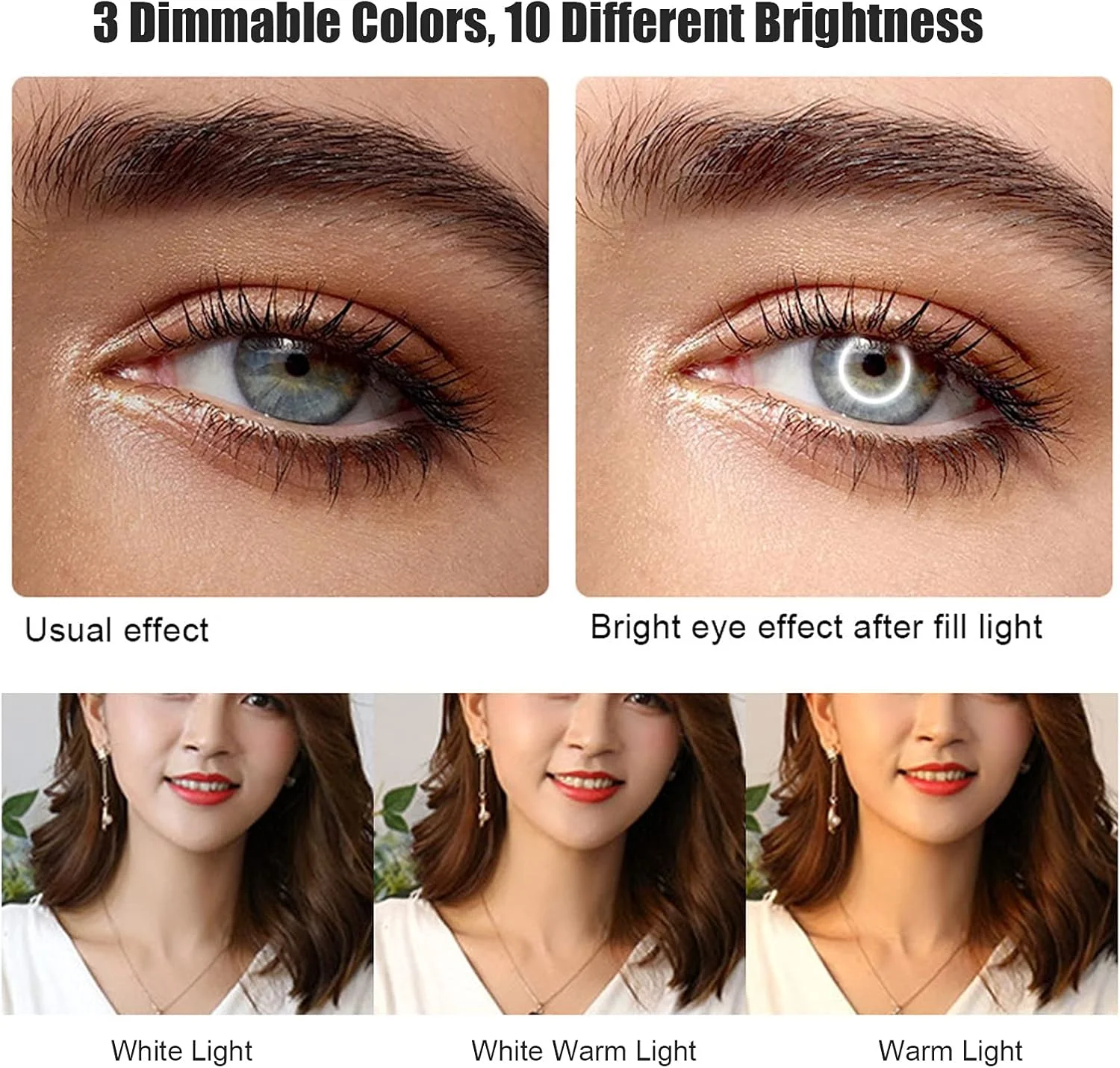 نور آرایشی، نورپردازی عکاسی حلقه ای 3.5 اینچی به همراه نگهدارنده موبایل برای گرفتن عکس و فیلم برای آرایش