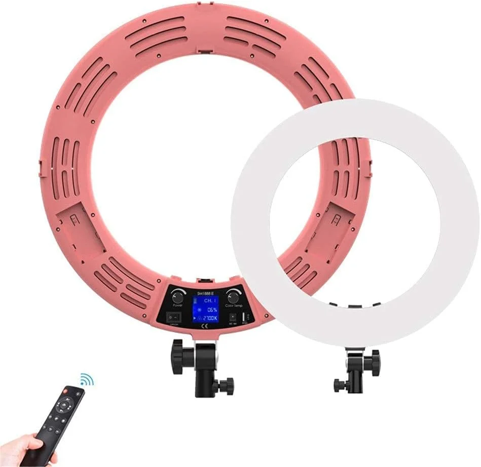 کیت نور حلقه ای LED با سه پایه قابل تنظیم، نور پرکننده حلقه ای LED 18 اینچی با صفحه نمایش LCD، نور سلفی موبایل، نور زیبایی با ارتفاع قابل تنظیم کیت نور حلقه ای LED با سه پایه قابل تنظیم، نور پرکننده حلقه ای LED 18 اینچی با صفحه نمایش LCD، نور سلفی موبایل، نور زیبایی با ارتفاع قابل تنظیم