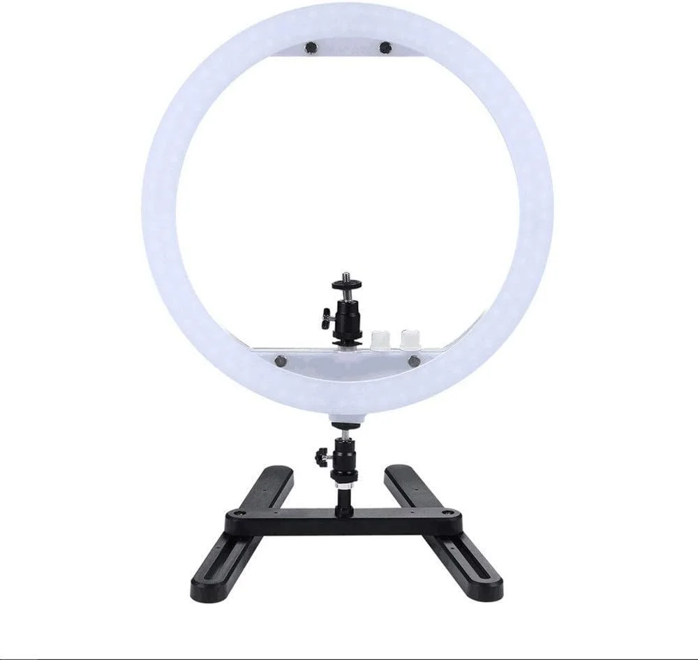 کیت نورپردازی عکس و فیلم دوربین، رینگ لایت رنگی 14 اینچی، نور پرکننده LED سفید برای سلفی موبایل