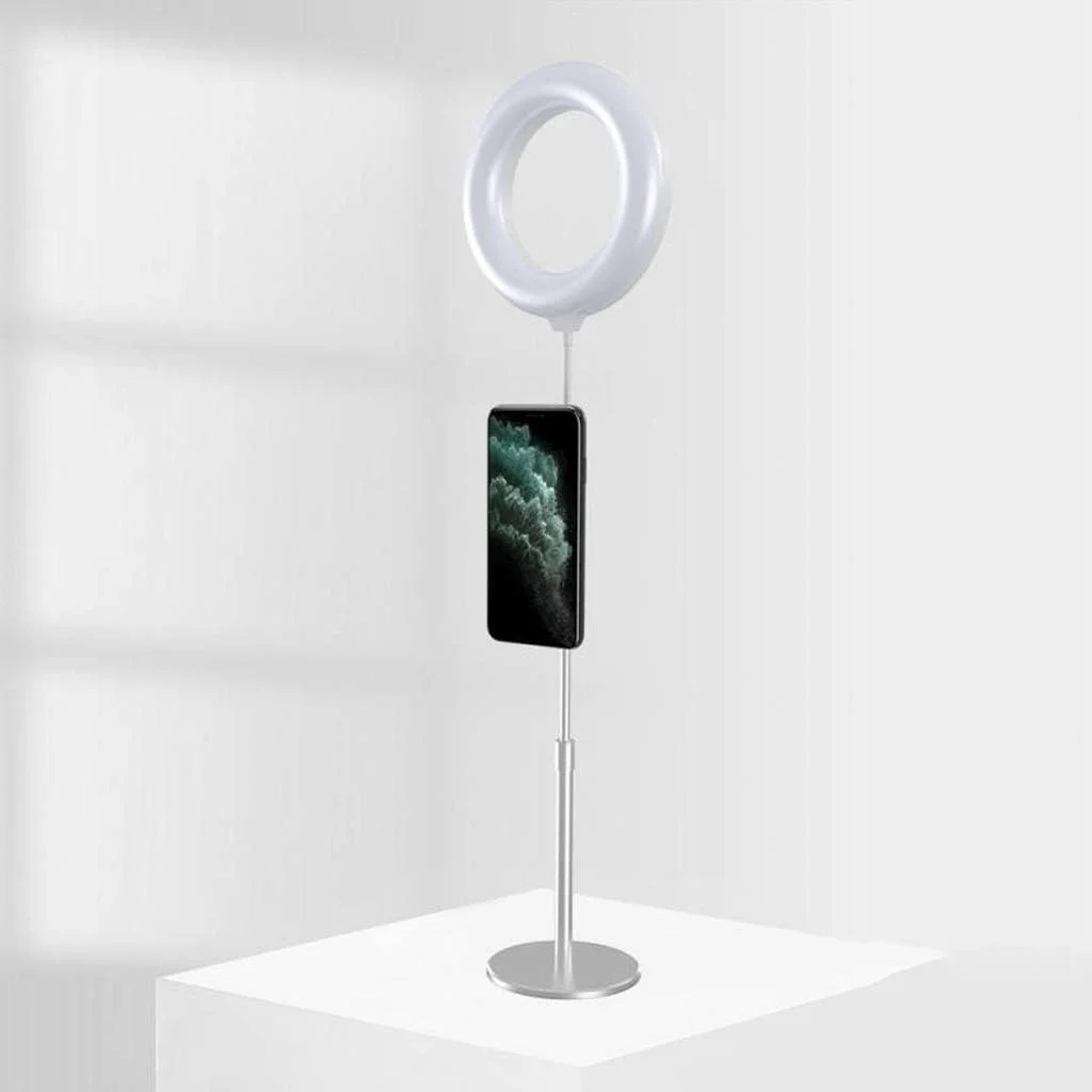 پایه نگهدارنده تلفن رومیزی، آلیاژی، مغناطیسی، با نور حلقه ای برای ویدیو زنده (رنگ: A) wenfeng1991 (رنگ: A)