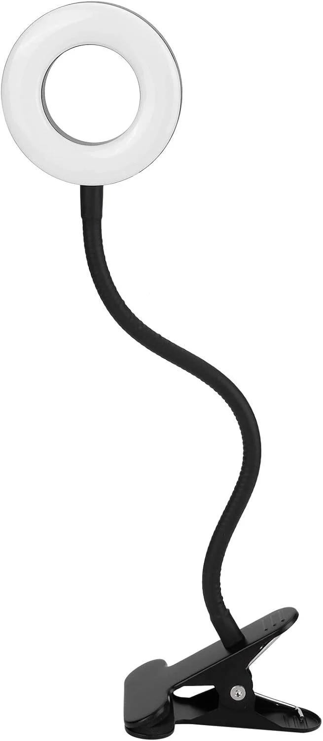 چراغ حلقه ای سلفی انعطاف پذیر 360 درجه با گیره، چراغ پر کننده قابل تنظیم تک سر برای آرایش