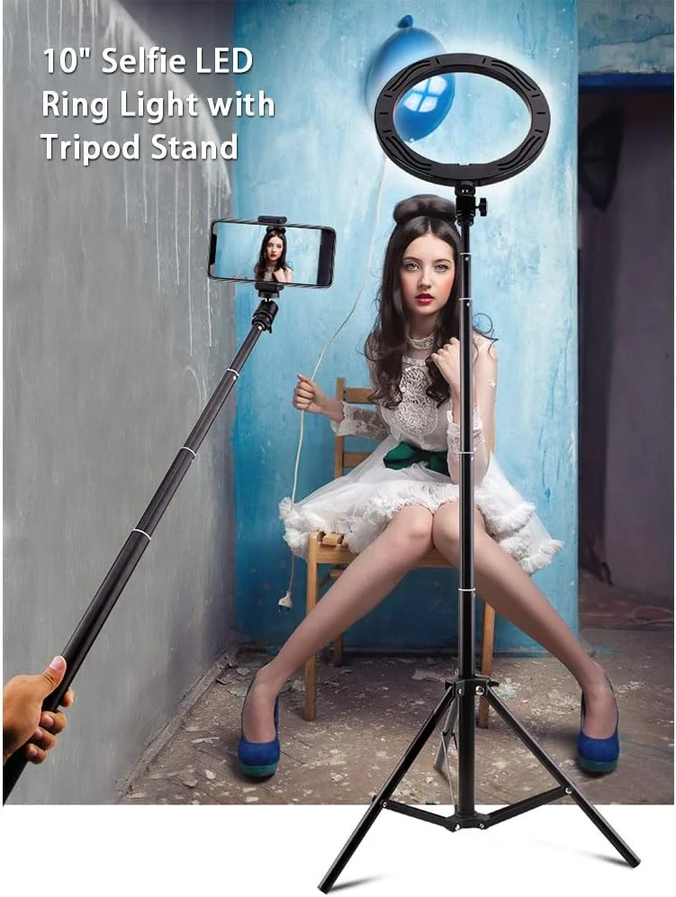 حلقه نور، حلقه نور ال ای دی سلفی 10 اینچی با پایه چند منظوره 3 در 1، نگهدارنده تلفن متنوع، کنترلر، لامپ پرکننده برای نور حلقه ای آرایشی رومیزی قابل تنظیم برای پخش زنده ویدیو با 3 نور حلقه نور، حلقه نور ال ای دی سلفی 10 اینچی با پایه چند منظوره 3 در 1، نگهدارنده تلفن متنوع، کنترلر، لامپ پرکننده برای نور حلقه ای آرایشی رومیزی قابل تنظیم برای پخش زنده ویدیو با 3 نور