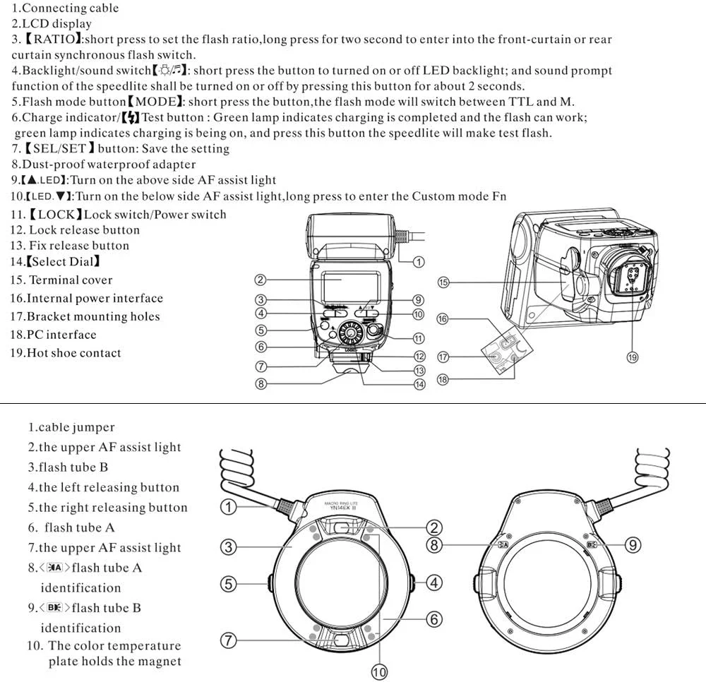 کیت فلاش حلقه ای ماکرو حرفه ای Morelian YN14EX II با صفحه نمایش LCD بزرگ، حلقه های آداپتور، فیلترهای دمای رنگ، پایه اتصال کفشک گرم برای دوربین های DSLR کیت فلاش حلقه ای ماکرو حرفه ای Morelian YN14EX II با صفحه نمایش LCD بزرگ، حلقه های آداپتور، فیلترهای دمای رنگ، پایه اتصال کفشک گرم برای دوربین های DSLR