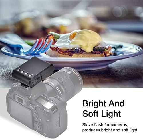 فلاش اکسترنال دوربین ciciglow، فلاش کوچک قابل حمل با پایه هات شو برای دوربین های DSLR، دارای سنسور دیجیتال داخلی و پیش فلاش خودکار، مشکی، تک عددی