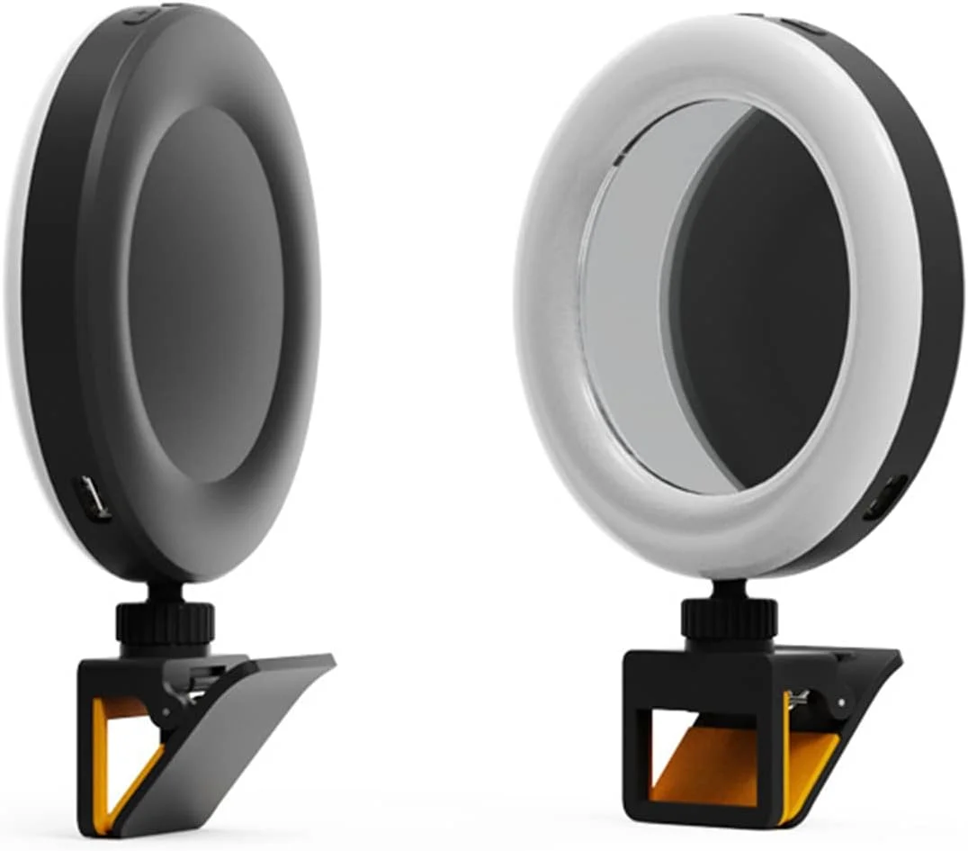 نور سلفی موبایل Morelian، نور زیبایی قابل حمل با گیره، تغذیه از طریق USB، دارای 3 رنگ با قابلیت تغییر دما/روشنایی قابل تنظیم و زاویه روشنایی قابل تنظیم برای لپ تاپ و مانیتور کامپیوتر