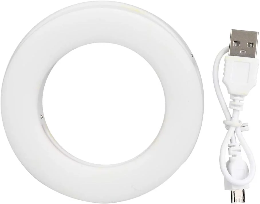 نور سلفی Akozon XJ-19 قابل حمل شارژی 40 LED حلقه نور سلفی دوربین 3200K-6500K برای آرایش تلفن همراه کنسرت زنده