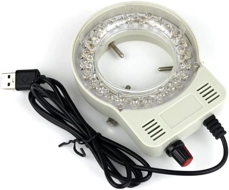 حلقه نور ال ای دی USB قابل تنظیم ZOGUO سفید 6500K 5500K، چراغ روشنایی برای میکروسکوپ استریو صنعتی، دوربین، ذره بین، آداپتور DC 5V (رنگ: سفید)