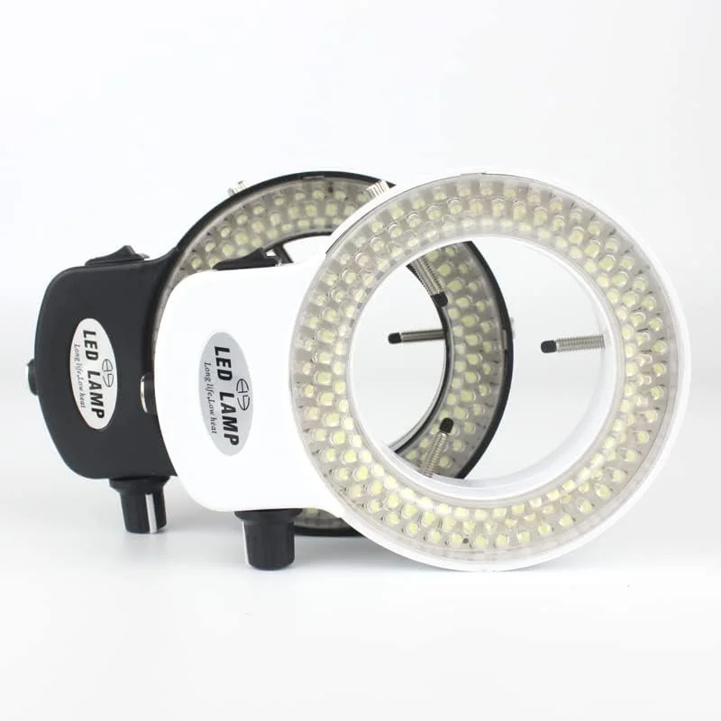 حلقه نور 144 LED برای میکروسکوپ، روشنایی قابل تنظیم 0-100%، آداپتور AC 110V-220V (رنگ: سفید) - تصویر 2 حلقه نور 144 LED برای میکروسکوپ، روشنایی قابل تنظیم 0-100%، آداپتور AC 110V-220V (رنگ: سفید) - تصویر 2