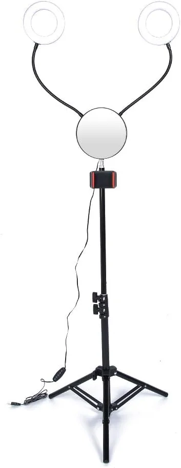 نور حلقه ای سلفی، نور حلقه ای ال ای دی با پایه سه پایه تنظیم روشنایی نور پرکننده برای پخش زنده، آرایش سلفی، عکاسی