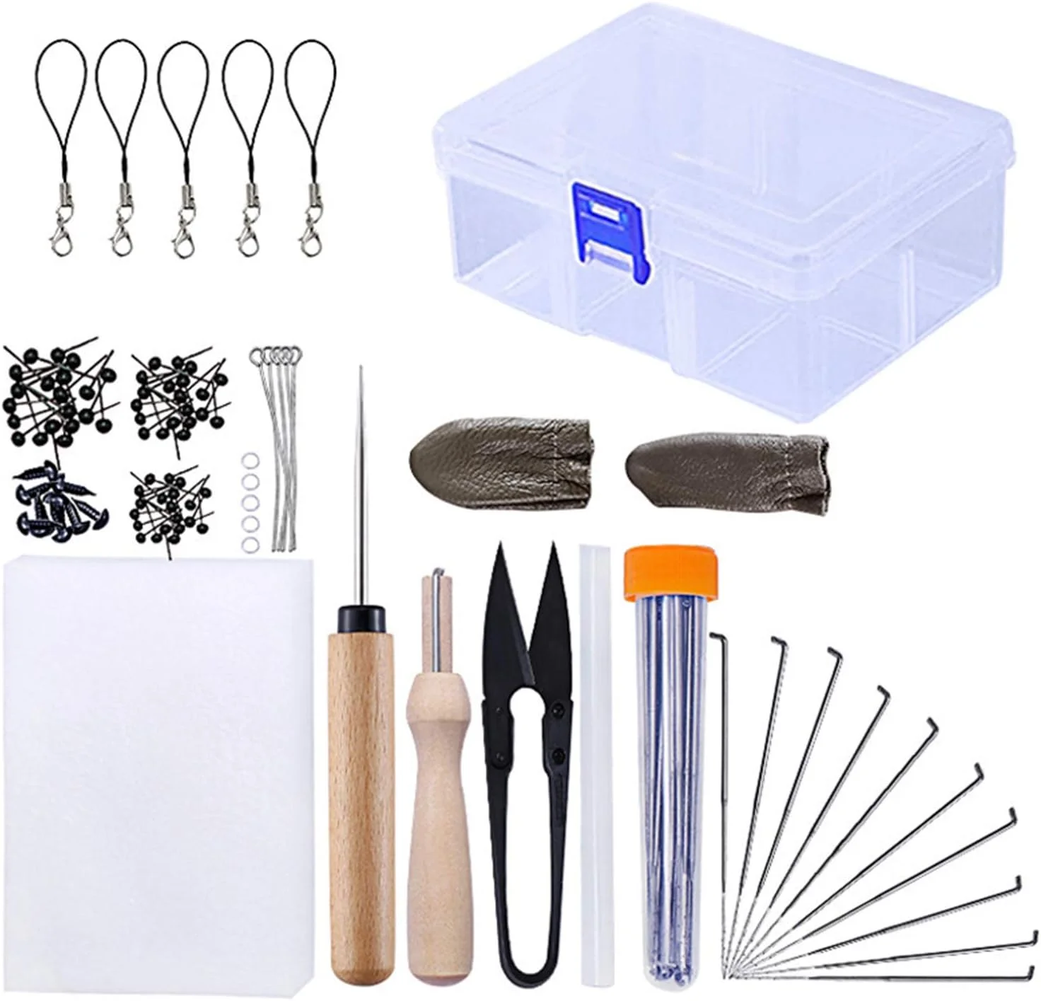 ست نمد دوزی سانین 54 تکه، ست شروع نمد دوزی سوزنی، نخ الیافی، لوازم نمد دوزی سوزنی برای کاردستی DIY، استفاده هنری در خانه و اداره