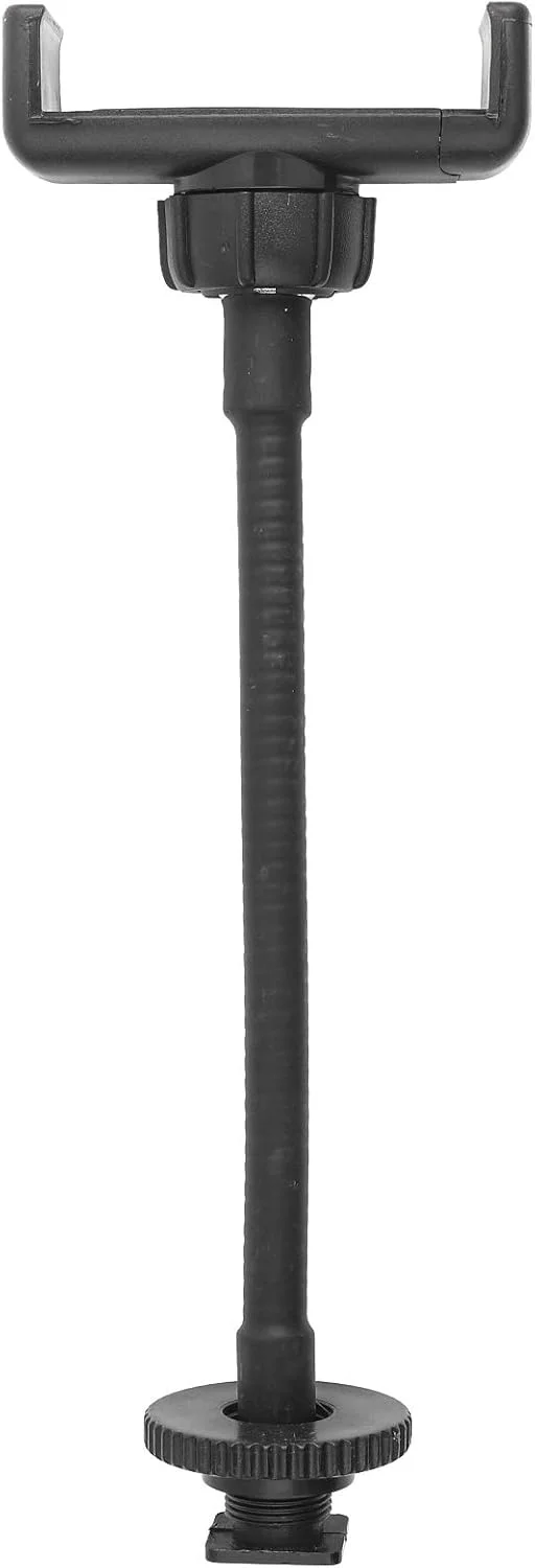 نگهدارنده تلفن همراه رینگ لایت Dioche، اتصال نگهدارنده تلفن همراه رینگ لایت، آلیاژ آلومینیوم + پلاستیک مشکی، گیره تلفن شلنگ قابل حمل، پایه رینگ لایت گیره پخش زنده تلفن هوشمند