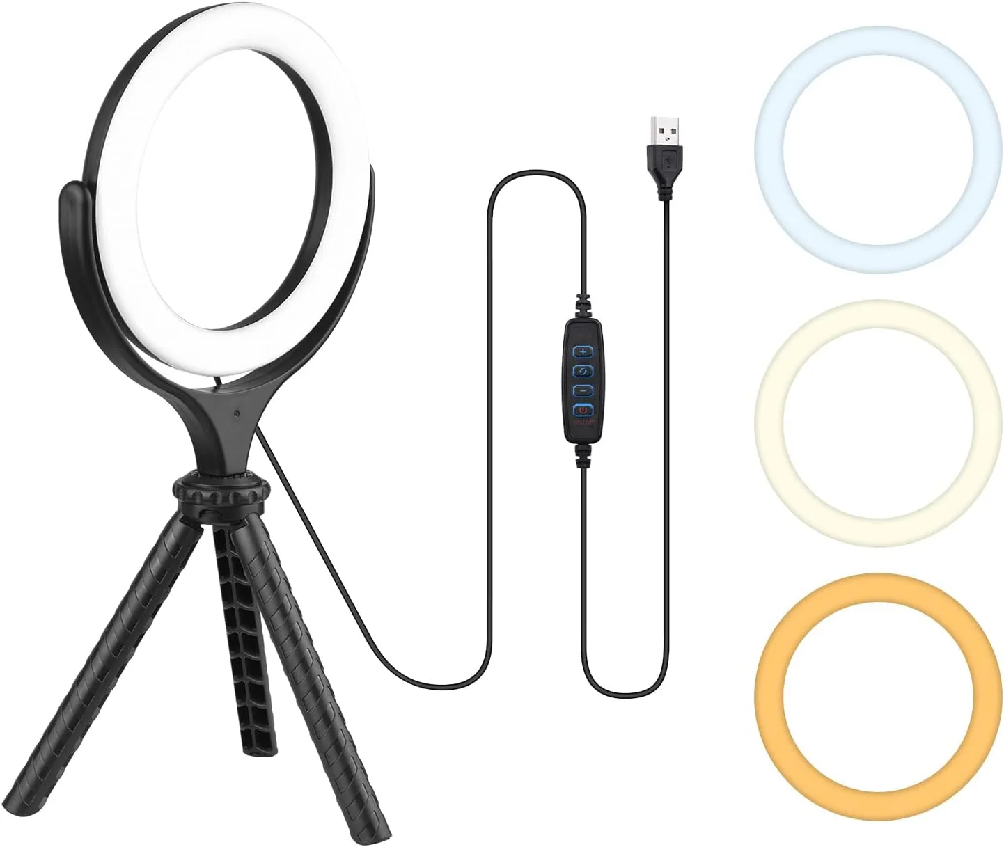 نور حلقه ای ال ای دی 6 اینچی Fawoonu برای استریم ویدیو، دو رنگ 3000K-6500K، روشنایی 10 سطح، قابل تنظیم، تغذیه از طریق USB با پایه رومیزی برای پخش زنده ویدیو، آرایش و آموزش آنلاین نور حلقه ای ال ای دی 6 اینچی Fawoonu برای استریم ویدیو، دو رنگ 3000K-6500K، روشنایی 10 سطح، قابل تنظیم، تغذیه از طریق USB با پایه رومیزی برای پخش زنده ویدیو، آرایش و آموزش آنلاین