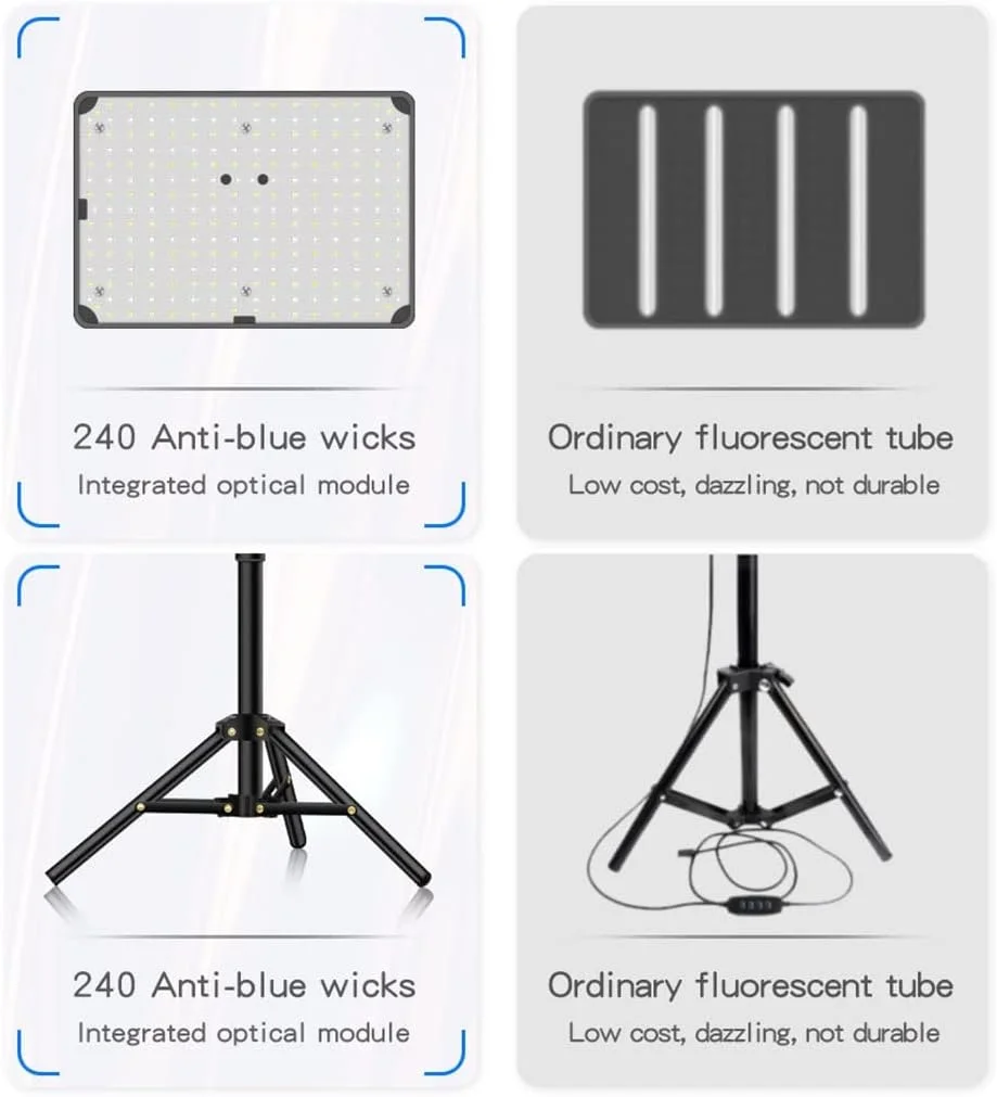 پنل نور عکاسی 10 اینچی با کنترل از راه دور، نور پرکننده LED قابل حمل با پایه، دو رنگ 3000K-6500K، برای ویدیوهای یوتیوب، وبلاگ، پخش زنده و آرایش