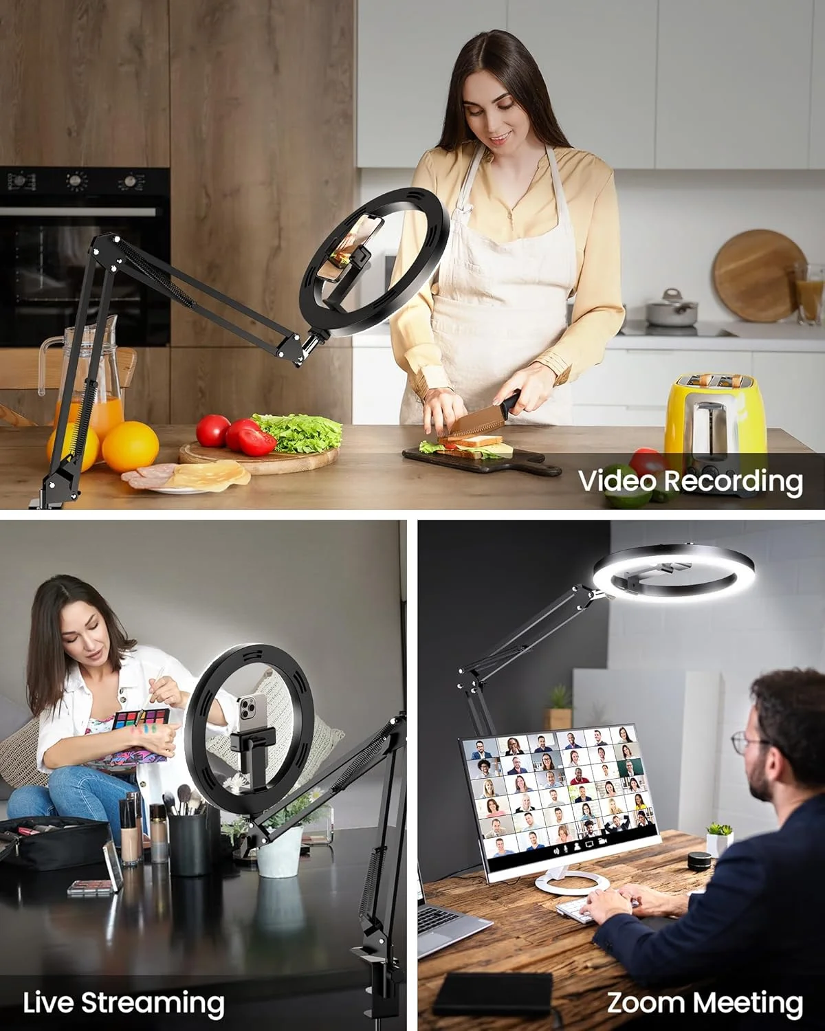 نور حلقوی ارتقا یافته Evershop، نور حلقوی سلفی با پایه و نگهدارنده تلفن، نور حلقوی LED دایره ای قابل حمل 10 اینچی با کنترل از راه دور برای ضبط ویدیو، جلسات زوم، پخش زنده تیک تاک، یوتیوب نور حلقوی ارتقا یافته Evershop، نور حلقوی سلفی با پایه و نگهدارنده تلفن، نور حلقوی LED دایره ای قابل حمل 10 اینچی با کنترل از راه دور برای ضبط ویدیو، جلسات زوم، پخش زنده تیک تاک، یوتیوب