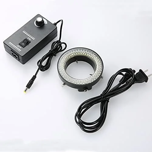 حلقه نور 144 LED با روشنایی قابل تنظیم برای صنایع الکترونیک، میکروسکوپ استریو ویدئویی، لنز دوربین و ذره بین (رنگ: 2)